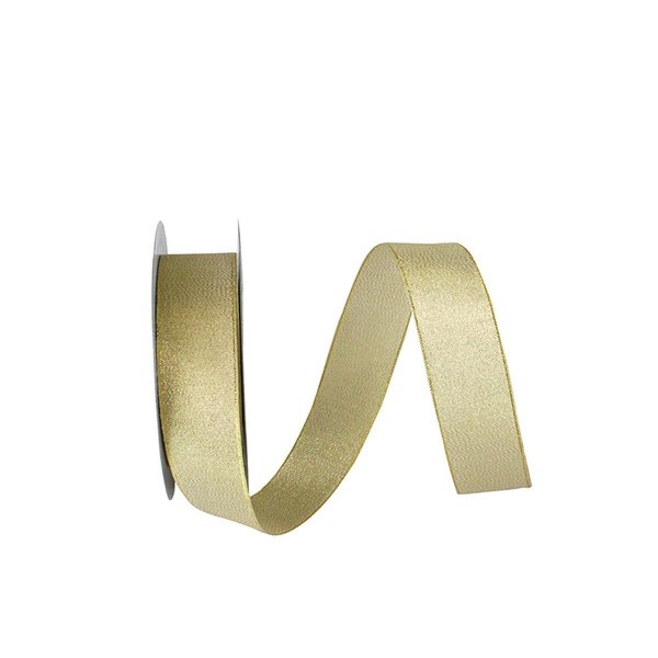 Reliant Ribbon 10.5 in. 50 Yards Metallic Sparkle Shimmer Lame Ribbon, Light Gold 60230-046-09K